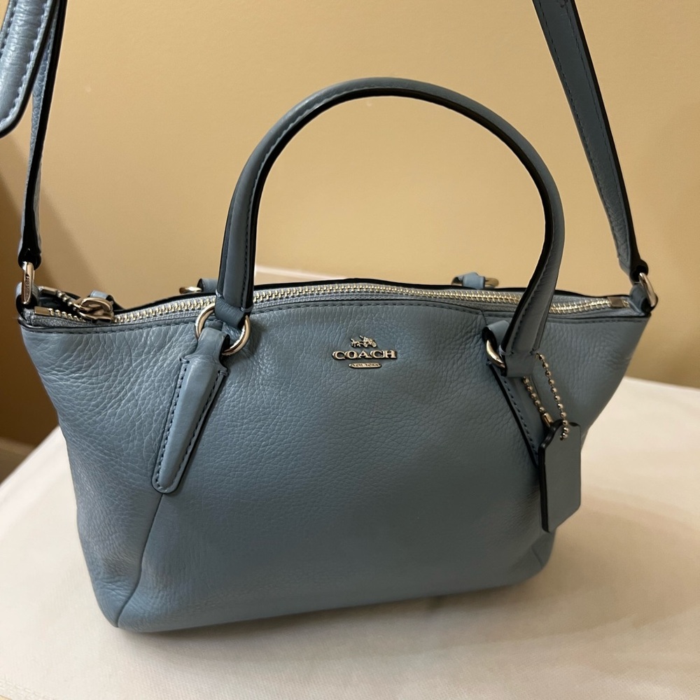 Coach Kelsey Kelsey Blue Leather Satchel Crossbody - Picture 14 of 14